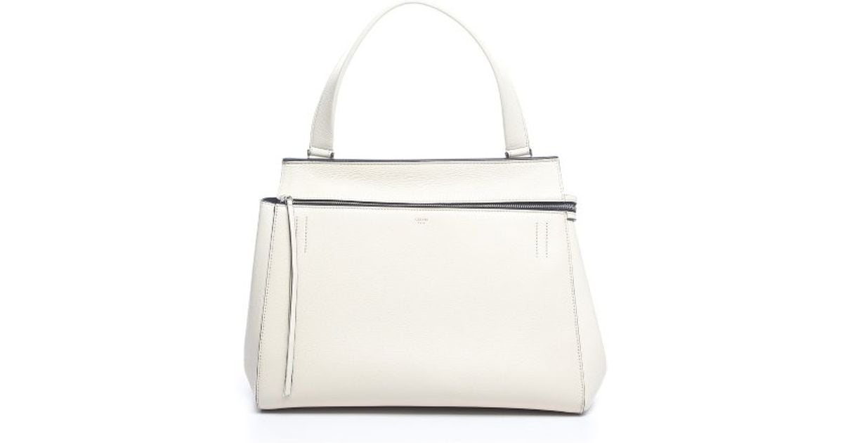 celine white leather bag  