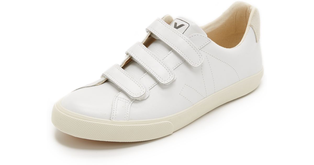 Veja Esplar Velcro Leather Sneakers in White for Men (Extra White) | Lyst