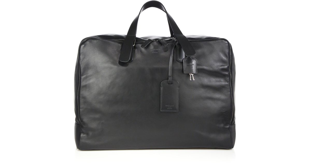 armani leather holdall