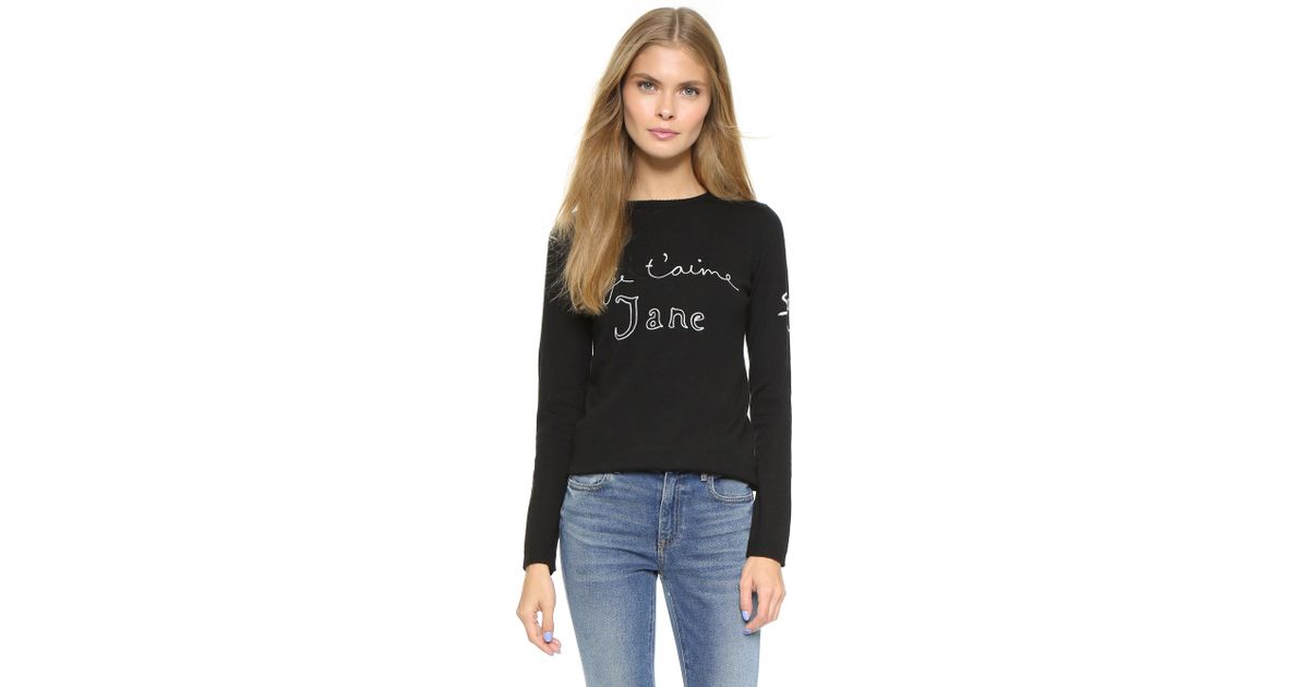 freud je t aime sweater in black lyst freud je t aime sweater in black lyst