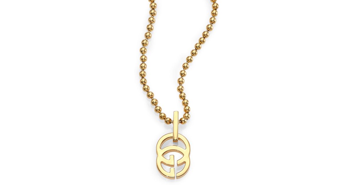 Gucci Running G 18k Yellow Gold Pendant Necklace In Metallic Lyst