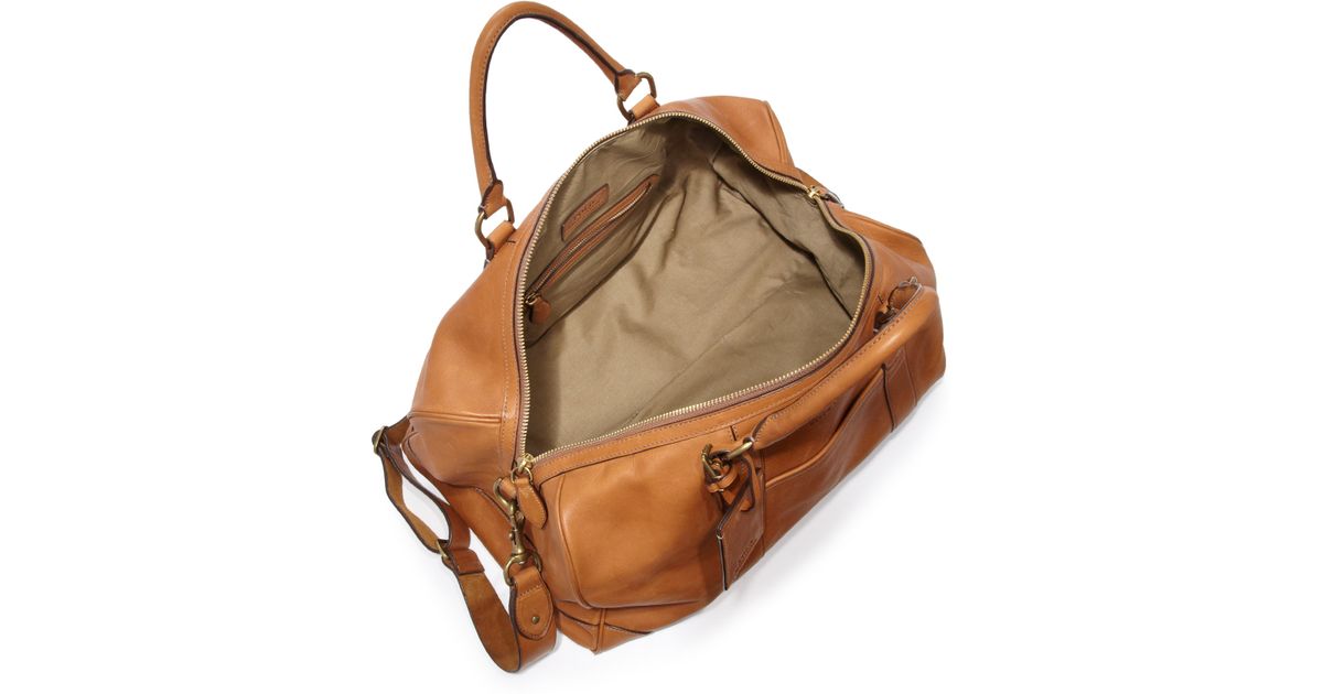 Polo ralph lauren Leather Duffel Bag in Brown for Men (cognac) | Lyst