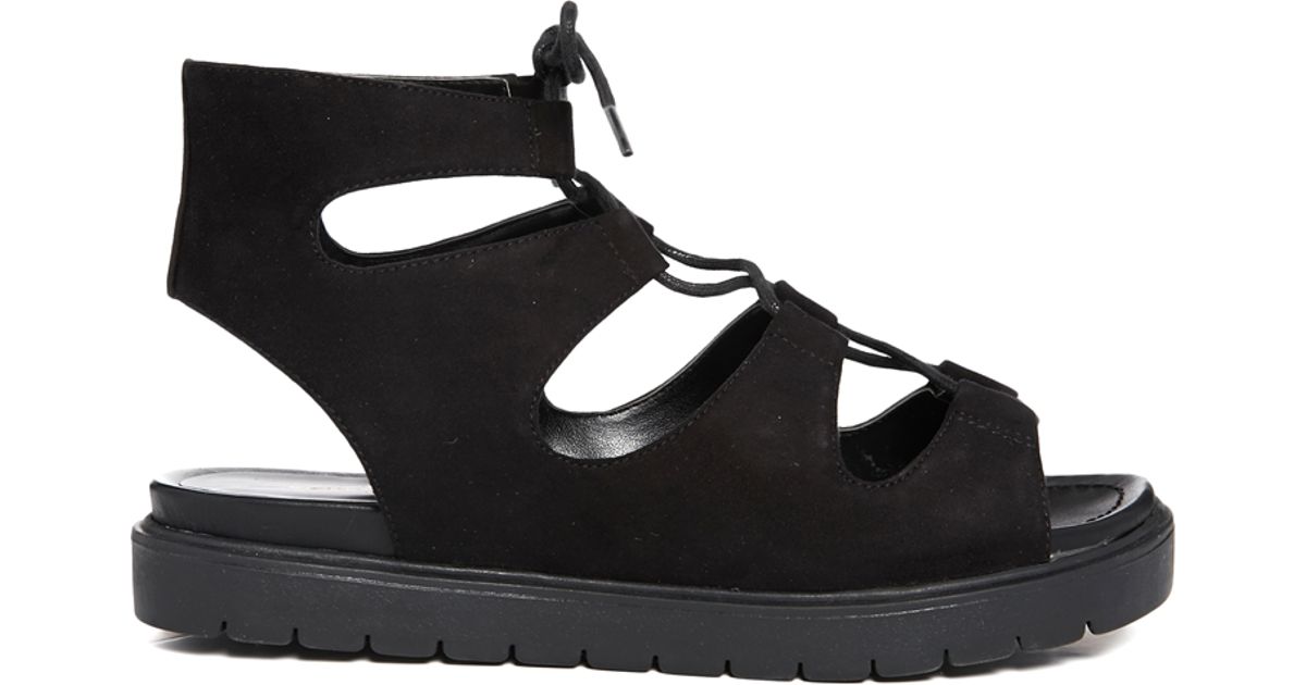 kurt geiger black flat sandals