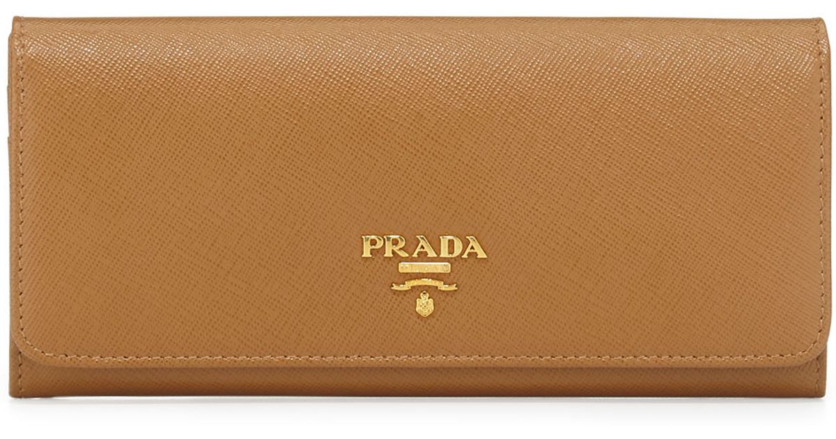 prada cross body satchel - Prada Saffiano Continental Flap Wallet in Brown (CARAMEL) | Lyst