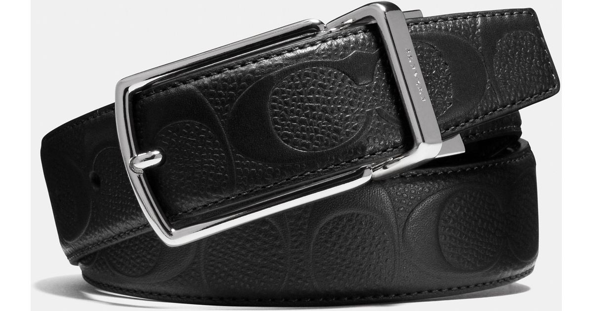 Coach Modern Harness Cut-to-size Reversible Signature Crossgrain Leather Belt in Black for Men ...