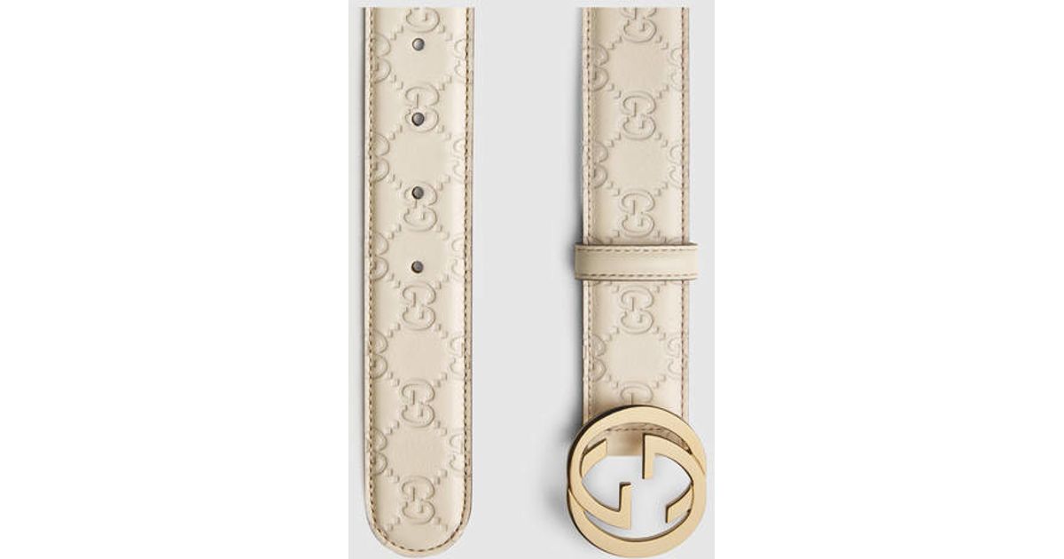 leather belt with interlocking g buckle
