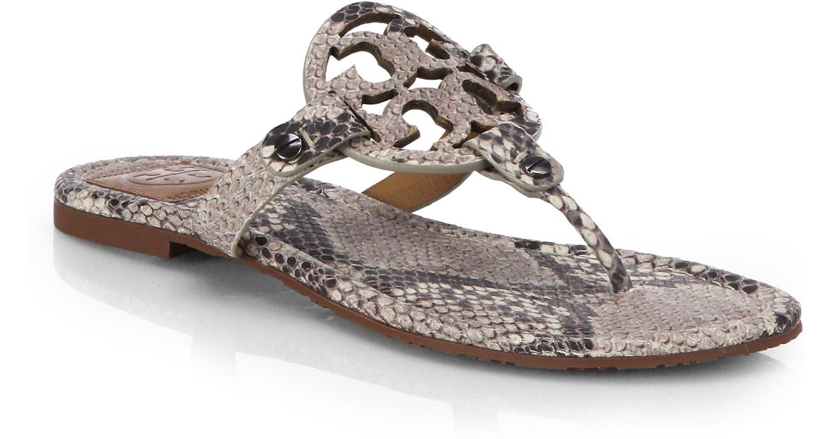 tory burch flip flops snakeskin