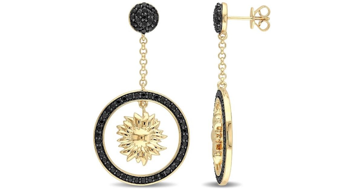 Lyst Versace Black Shire Sunflower Drop Earrings In 18k Yellow Lyst Versace Black Shire Sunflower Drop Earrings In 18k Yellow Gold Plated Sterling Silver