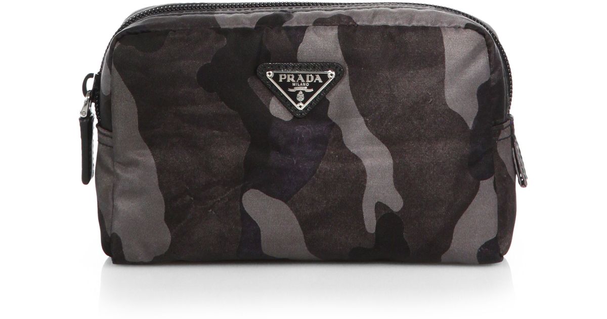 Prada Tessuto Camouflage Small Cosmetic Case in Gray for Men (FUMO ...  