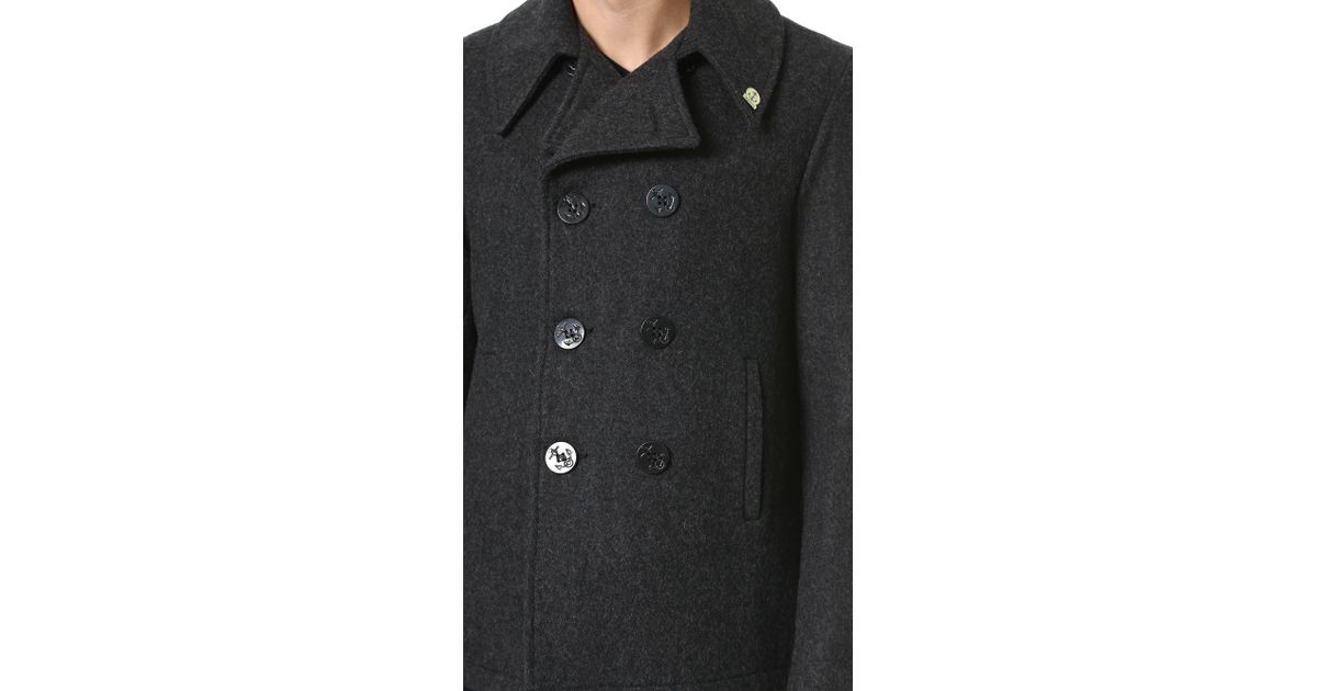 Mens Leather Pea Coat Tradingbasis