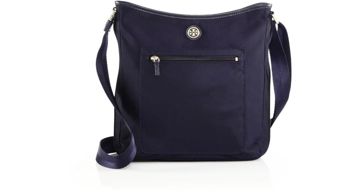 Lyst Tory Burch Nylon Swing Crossbody Bag In Blue