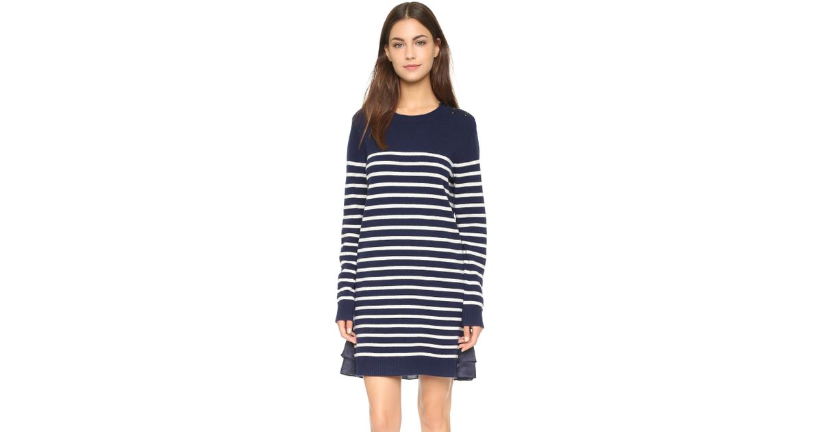 lyst clu marine striped sweater dress navy in blue lyst clu marine striped sweater dress navy in blue