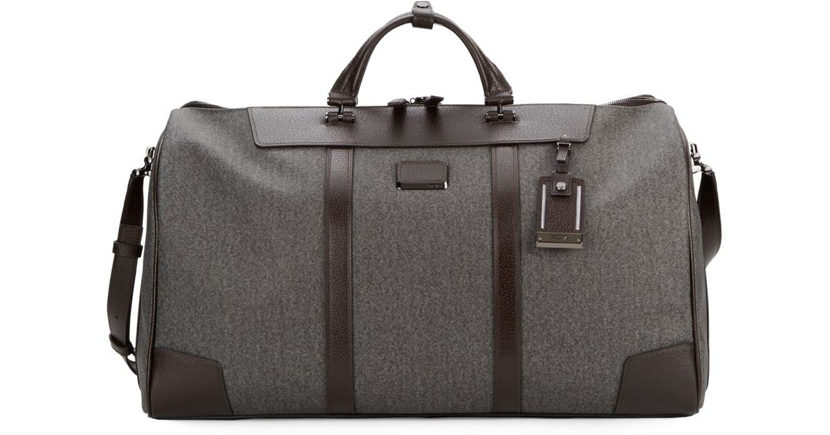 Lyst Tumi Leather Trim Coated Canvas Weekender In Gray