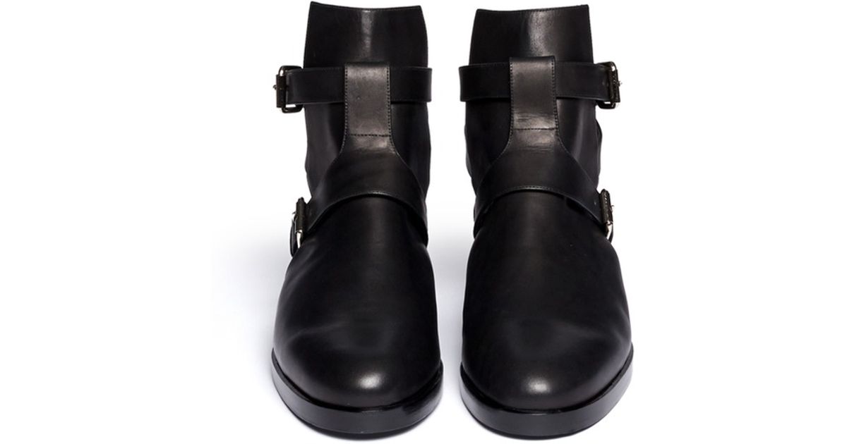 Lyst - Pierre hardy Cut-out Leather Ankle Boots in Black