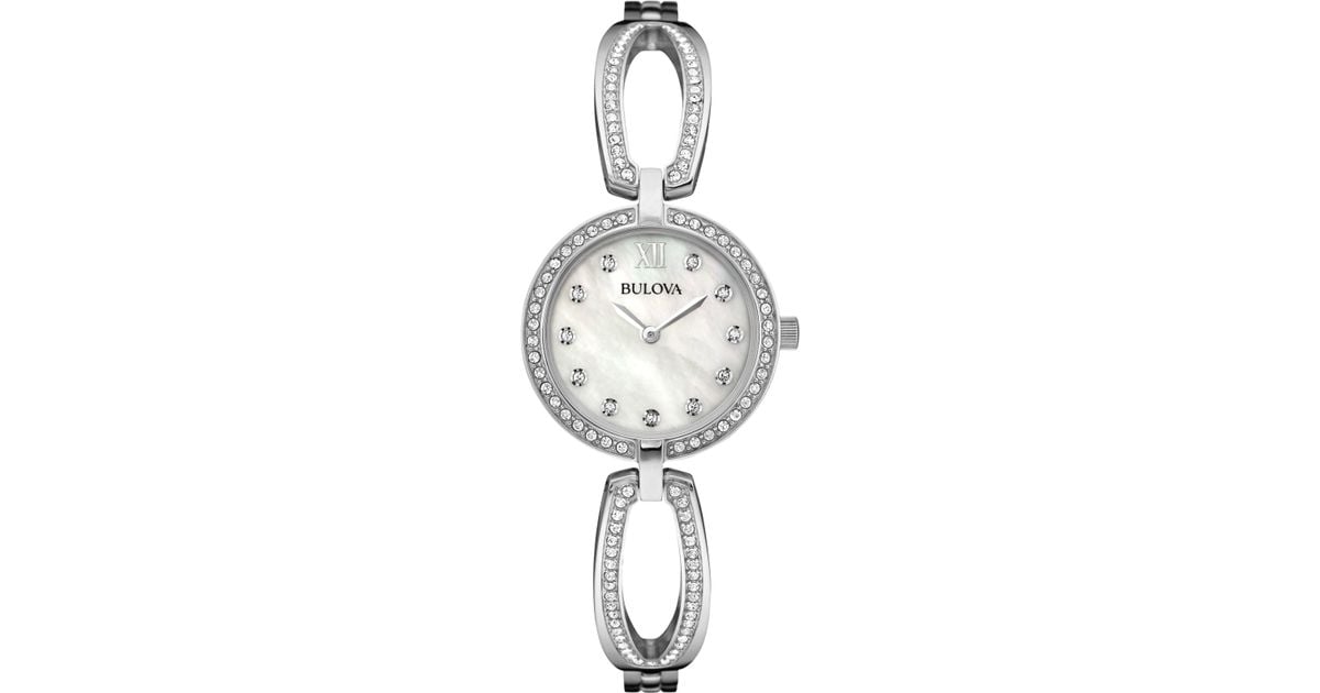 Bulova womens silver bangle bracelet watch Bulova womens silver bangle bracelet watch