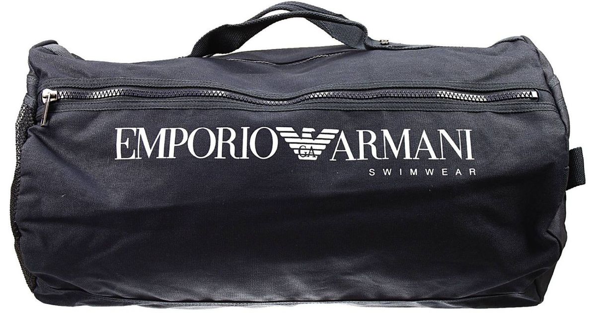 Lyst Giorgio Armani Handbag Gym Bag With Logo In Blue For Men