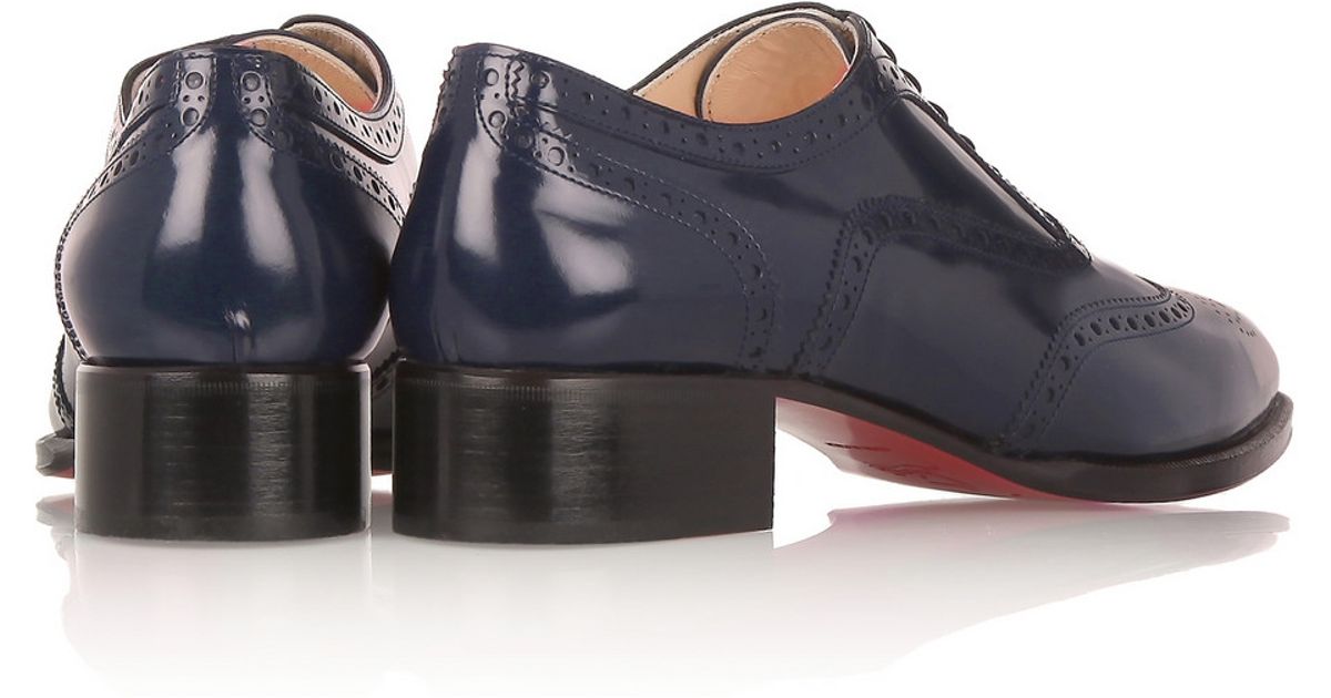 christian louboutin zazou fiori glossed-leather brogues christian louboutin zazou fiori glossed-leather brogues