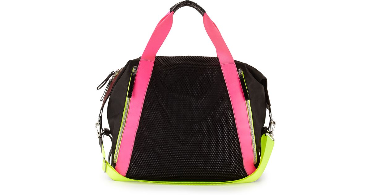 Lyst Monreal London Champ Multicolor Mesh Gym Bag In Pink