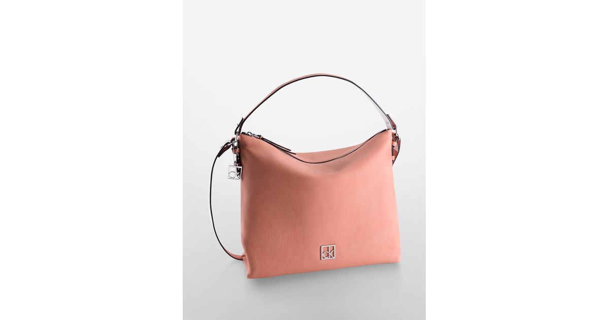 Lyst Calvin Klein Cassidy Top Zip Hobo Bag In Pink