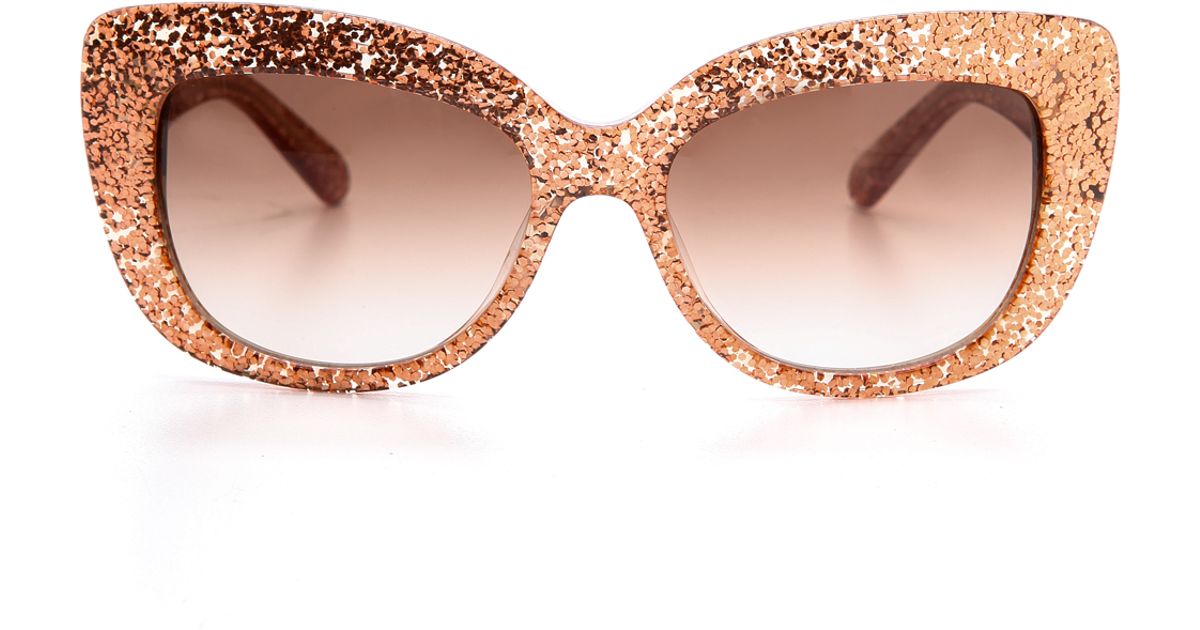 Kate spade new york Ursula Glitter Cat-eye Sunglasses in Pink | Lyst