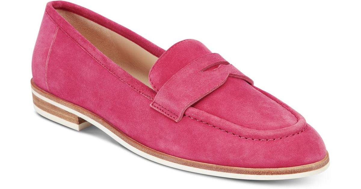 Nine west Antonecia Penny Loafers in Pink (Dark Pink Suede) - Save 31% ...