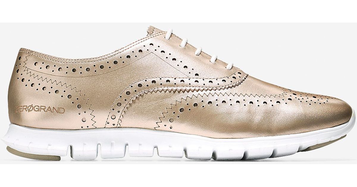 Cole haan Zerøgrand Wingtip Oxford in Metallic for Men Lyst