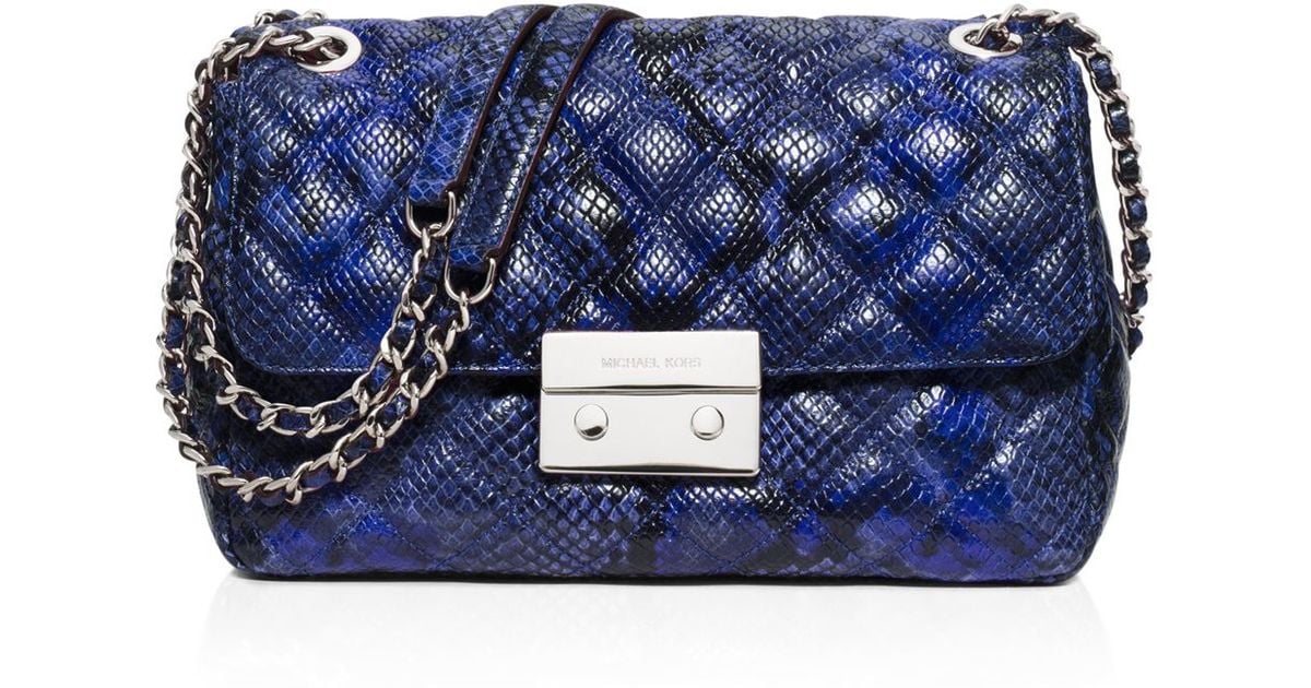 Lyst Michael Kors Large Sloan Quilted Embossed Python Lyst Michael Kors Large Sloan Quilted Embossed Python Shoulder Bag In Blue