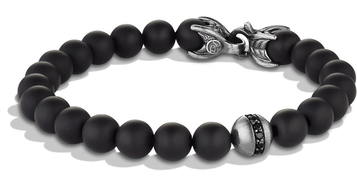 David yurman Spiritual Beads Bracelet With Black Onyx & Black Diamonds ...
