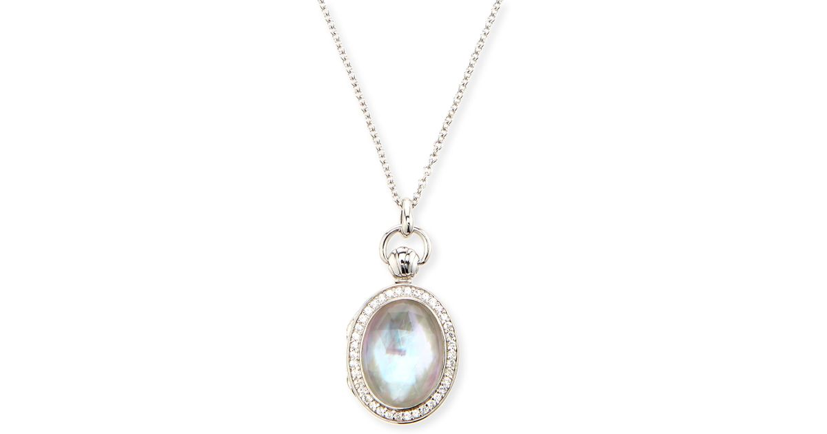 Lyst Monica Rich Kosann Petite Oval Rock Crystal Locket Necklace Lyst Monica Rich Kosann Petite Oval Rock Crystal Locket Necklace In Gray