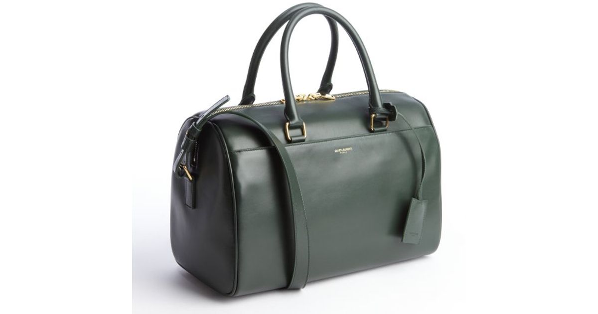 forest green leather bag