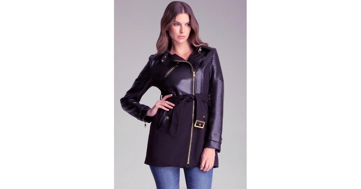 Ralph Lauren Faux Leather Trim Trench Coat In Natural Lyst Previous Next