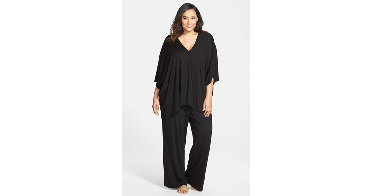 lyst natori shangri la jersey tunic pajamas in black lyst natori shangri la jersey tunic pajamas in black