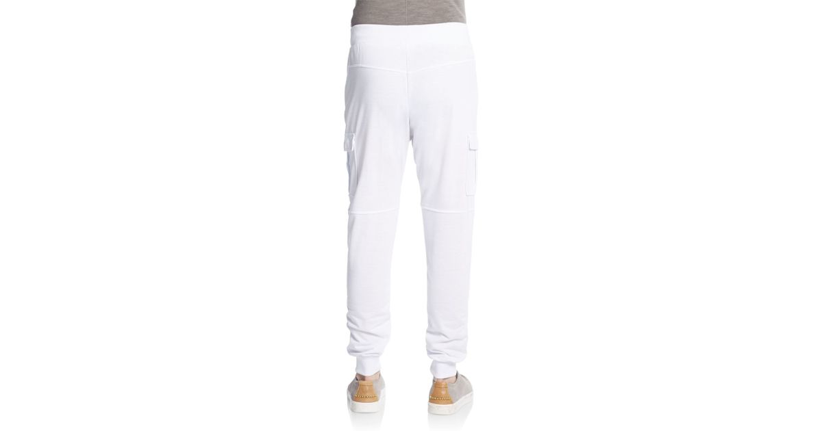 white stitch cargo pants