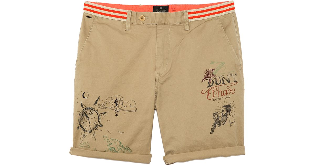 pleated chino shorts