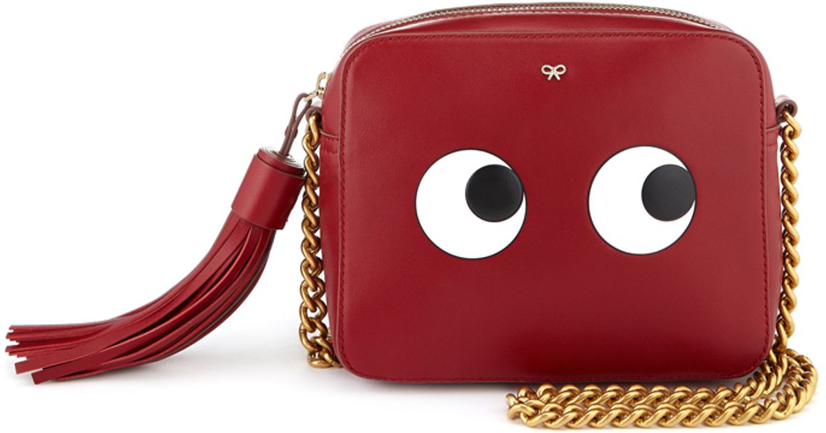 Lyst Anya Hindmarch Eyes Leather Cross Body Bag In Pink