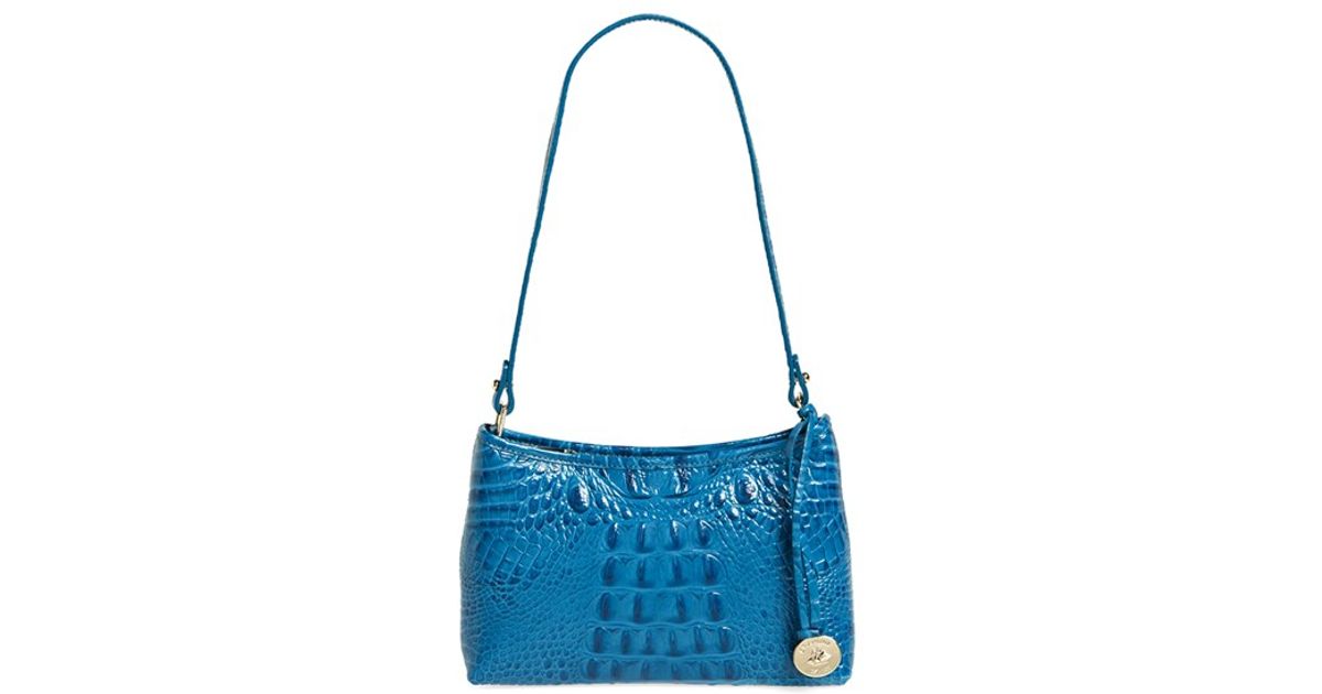 Lyst Brahmin Anytime Mini Embossed Leather Bag In Blue
