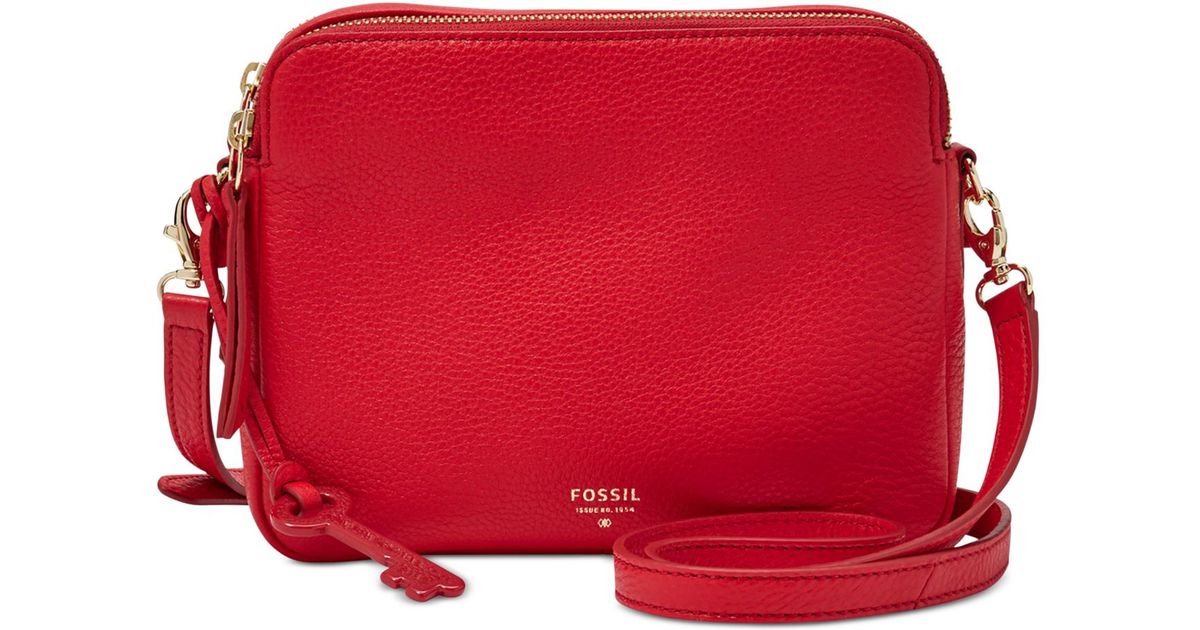 Fossil Red Sydney Leather Crossbody