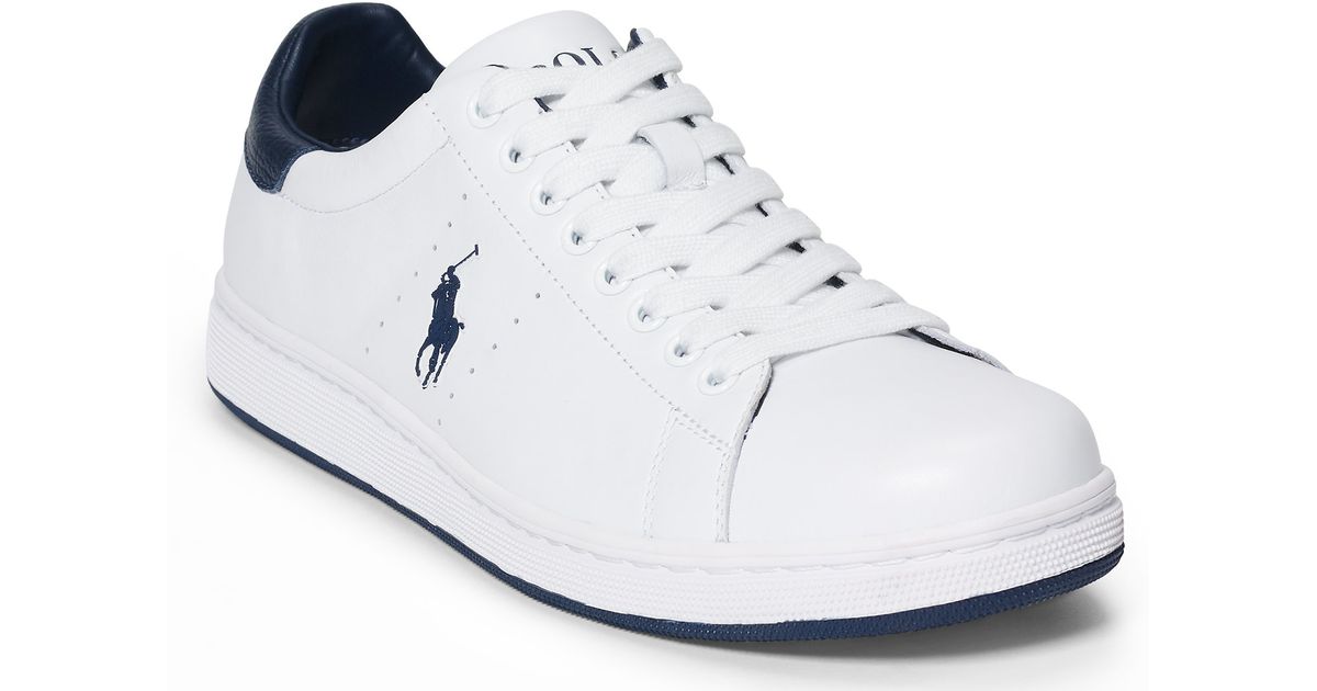 polo ralph lauren white leather trainers