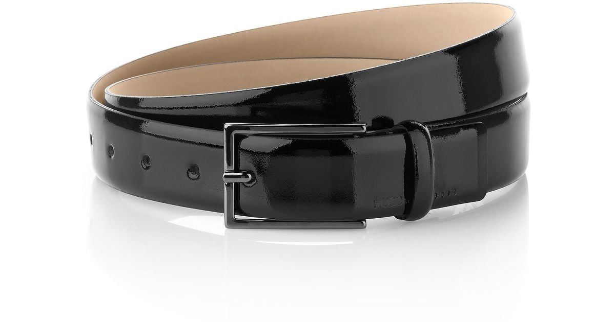 Women's Black Patent Leather Belt