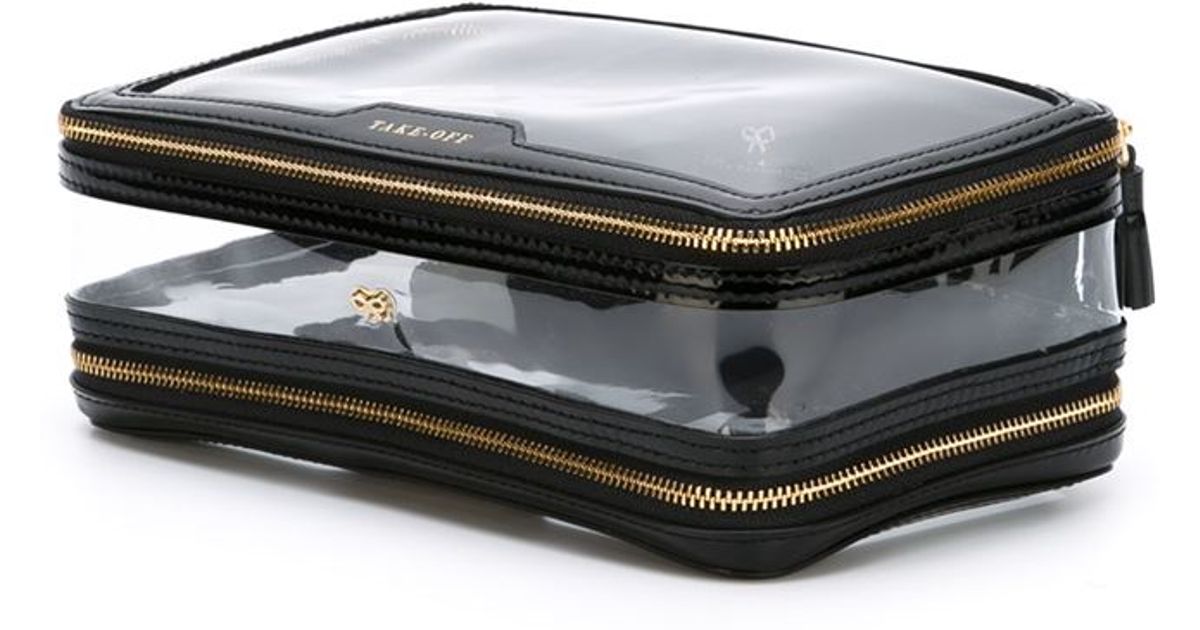 Lyst Anya Hindmarch Inflight Cosmetic Bag In Black