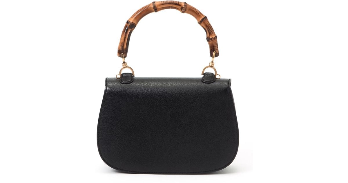 gucci black bamboo handle bag