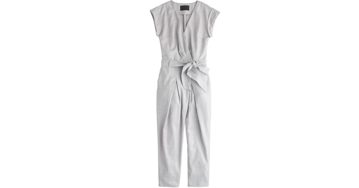 Lyst J.Crew Collection Tropical Wool Jumpsuit in Gray