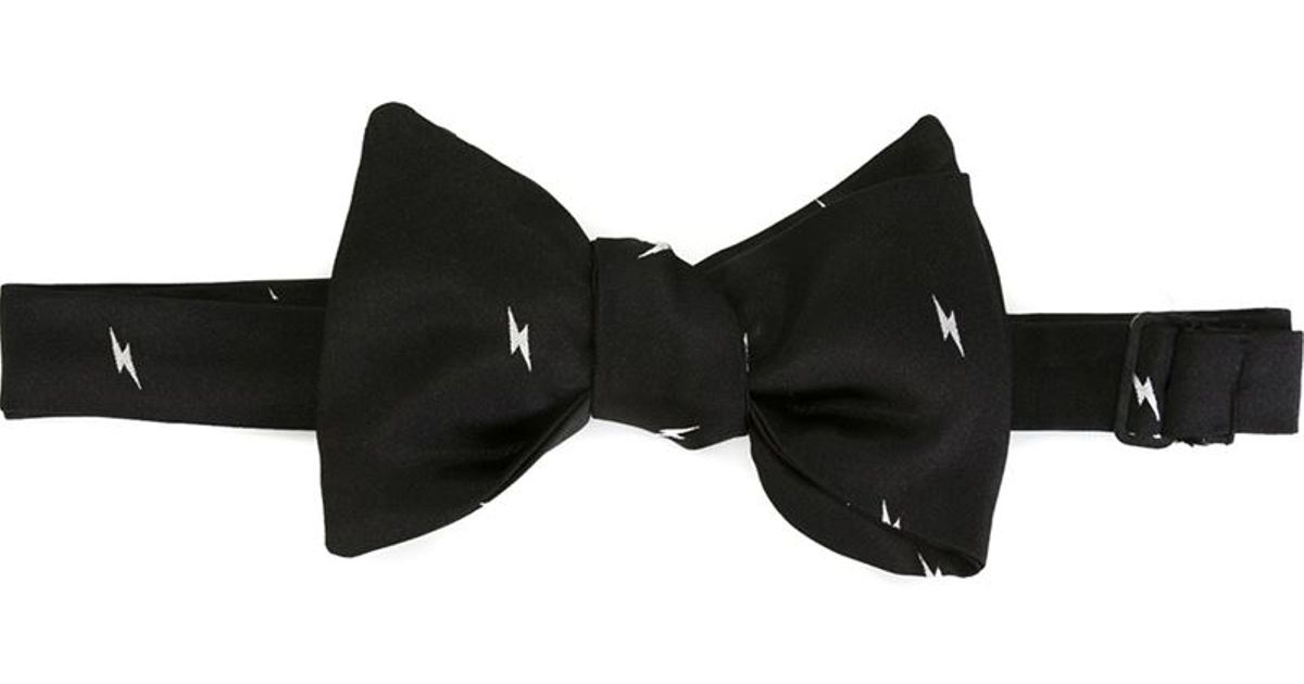 Lyst Neil Barrett Lightning Bolt Bow Tie In Black For Men