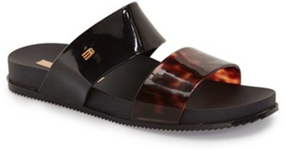  Melissa  Cosmic Dual Strap Sandals  in Black Lyst