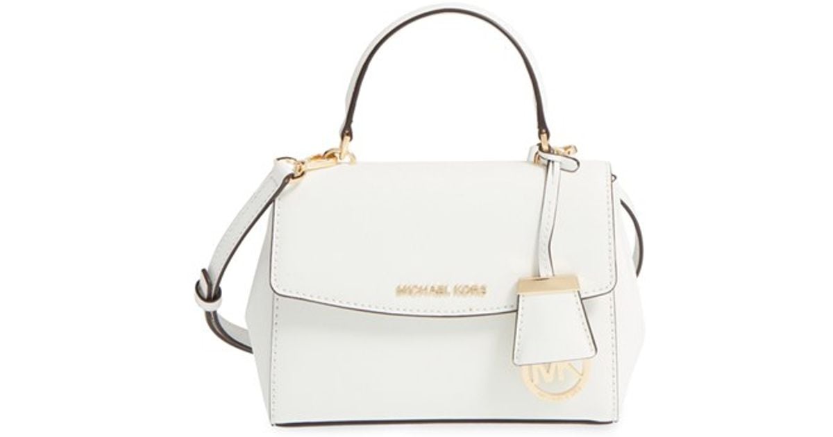 Lyst Michael Kors Extra Small Ava Leather Crossbody Bag Lyst Michael Kors Extra Small Ava Leather Crossbody Bag In White