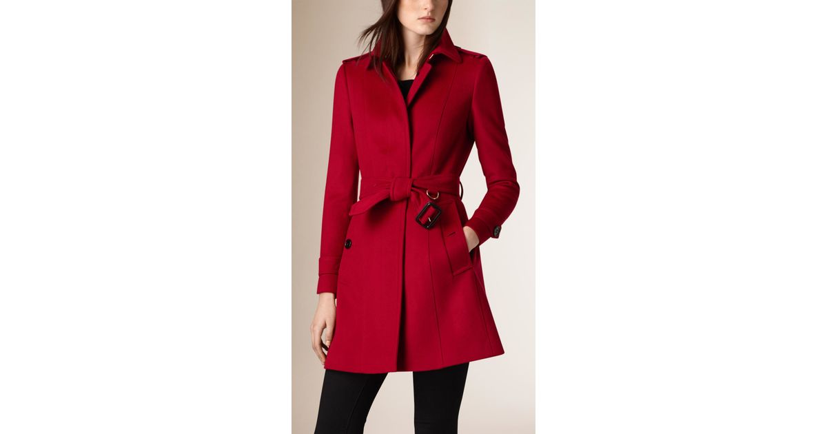 burberry red cashmere coat