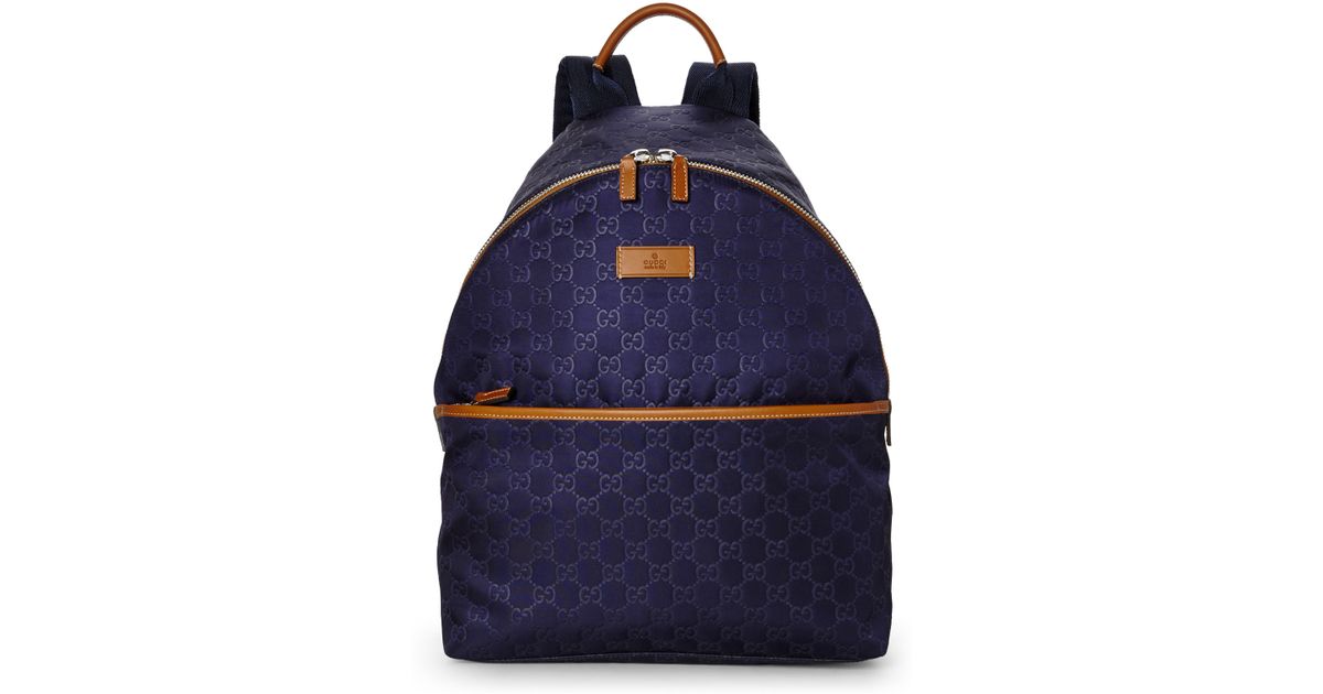 Lyst Gucci Blue Gg Nylon Bookbag In