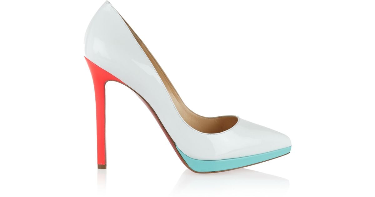 christian louboutin pigalle plato 120 patent leather pumps white ...  