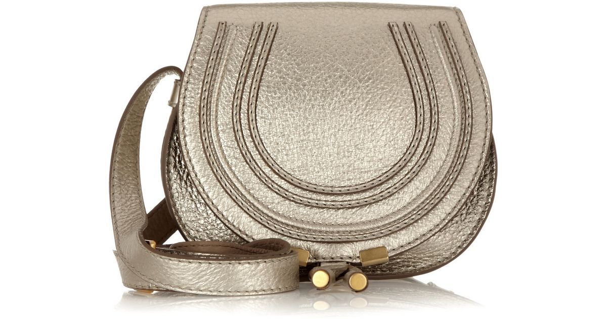 Chlo The Marcie Mini Metallic Texturedleather Shoulder Bag in ...