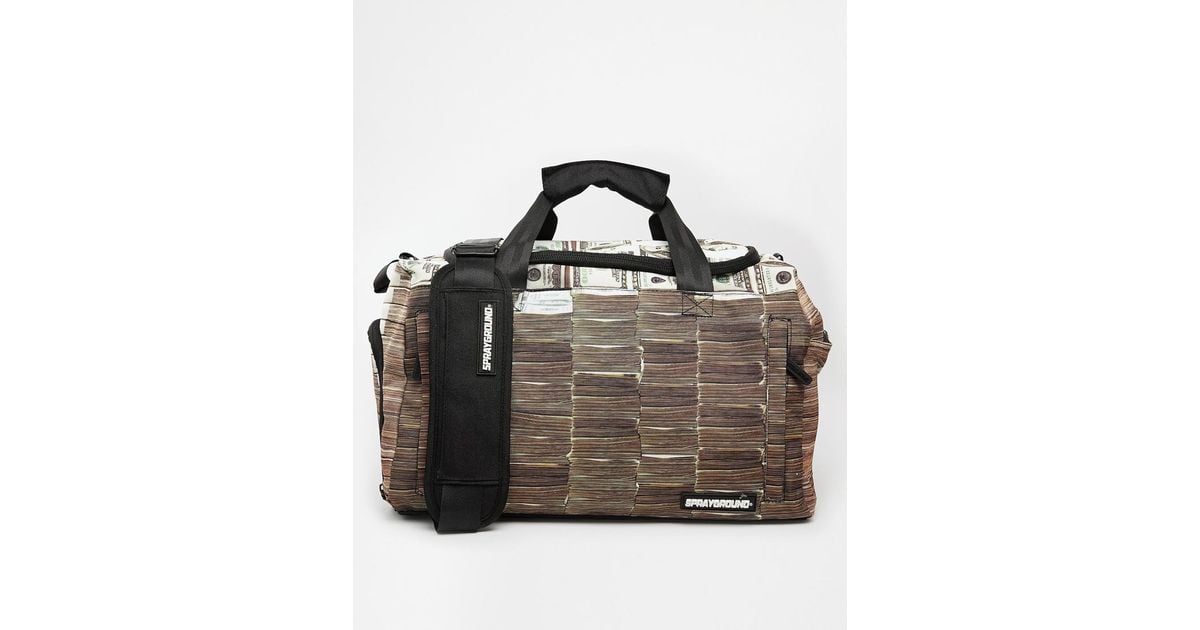 Lyst Sprayground Money Stacks Duffle Bag In Black For Men